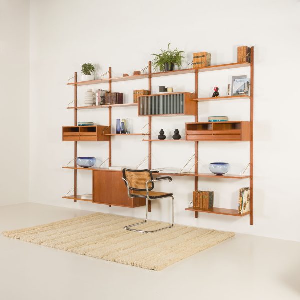 Poul Cadovius teak 4-bay wall unit for Cado, Denmark 1960s