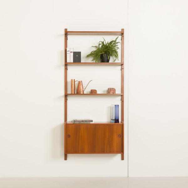 Danish mid-century teak wall unit, 1960s