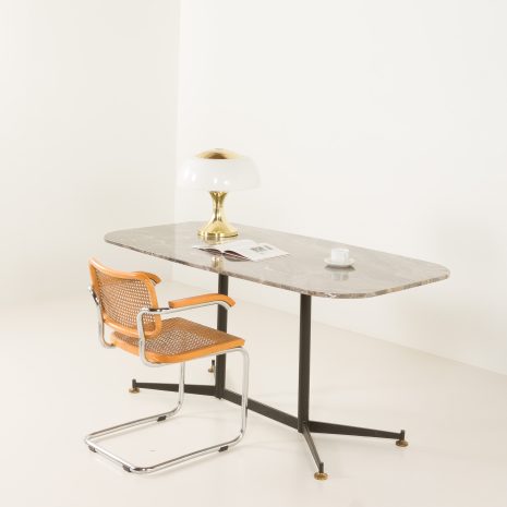 Duży włoski marmurowy stół lub biurko w stylu mid century, lata 60