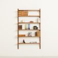 Scandinavian mid century extra wide teak shelving unit, 1960s
