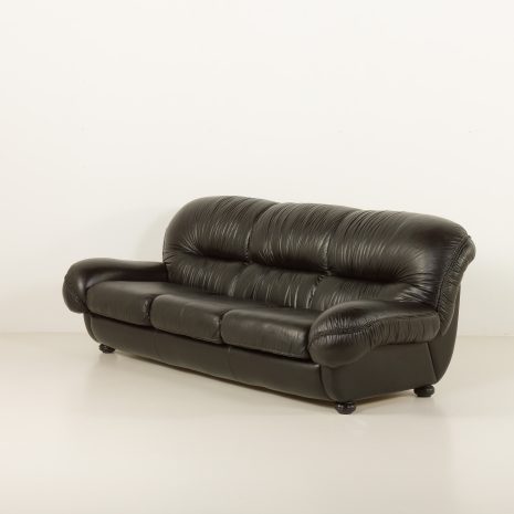 Włoska skórzana sofa mid-century, Linea Valentini, lata 80.