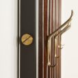 25081 Italian mid century coat hanger in teak and brass, 1950s-8