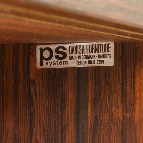 25075 Danish rosewood wall unit by Preben Sorensen for PS System Randers, 1960s-10 25075 Danish rosewood wall unit by Preben Sorensen for PS System Randers, 1960s-10