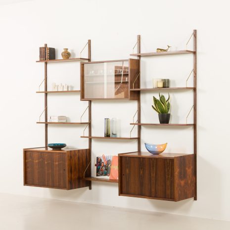 25075 Danish rosewood wall unit by Preben Sorensen for PS System Randers, 1960s-2 25075 Danish rosewood wall unit by Preben Sorensen for PS System Randers, 1960s-2