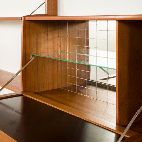 25077 Ergo freestanding three bay teak wall unit with bar cabinet byJohn Texmon, Norway 1960s-13 25077 Ergo freestanding three bay teak wall unit with bar cabinet byJohn Texmon, Norway 1960s-13