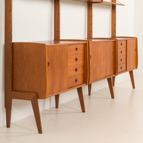 25077 Ergo freestanding three bay teak wall unit with bar cabinet byJohn Texmon, Norway 1960s-20 25077 Ergo freestanding three bay teak wall unit with bar cabinet byJohn Texmon, Norway 1960s-20