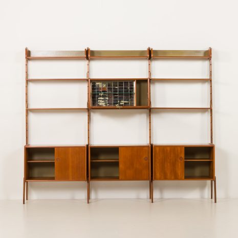 25077 Ergo freestanding three bay teak wall unit with bar cabinet byJohn Texmon, Norway 1960s-6 25077 Ergo freestanding three bay teak wall unit with bar cabinet byJohn Texmon, Norway 1960s-6