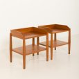 25083 Pair of mid century minimalist nighstands, bedside tables in solid teak, Denmark 1970s-14