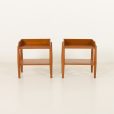 25083 Pair of mid century minimalist nighstands, bedside tables in solid teak, Denmark 1970s-2