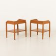 25083 Pair of mid century minimalist nighstands, bedside tables in solid teak, Denmark 1970s-5