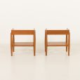 25083 Pair of mid century minimalist nighstands, bedside tables in solid teak, Denmark 1970s-6