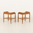 25083 Pair of mid century minimalist nighstands, bedside tables in solid teak, Denmark 1970s-7
