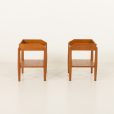 25083 Pair of mid century minimalist nighstands, bedside tables in solid teak, Denmark 1970s-8