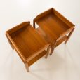 25083 Pair of mid century minimalist nighstands, bedside tables in solid teak, Denmark 1970s-9