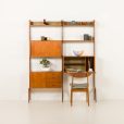 Scandinavian vintage modular teak wall unit "Ergo" by John Texmon with a hidden desk, Norway 1960s