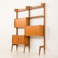 25089 Scandinavian vintage teak wall unit -Ergo- by John Texmon with a hidden desk, Norway 1960s-21