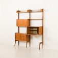 25089 Scandinavian vintage teak wall unit -Ergo- by John Texmon with a hidden desk, Norway 1960s-3