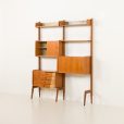 25089 Scandinavian vintage teak wall unit -Ergo- by John Texmon with a hidden desk, Norway 1960s-5