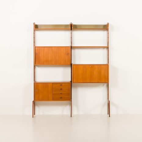 25089 Scandinavian vintage teak wall unit -Ergo- by John Texmon with a hidden desk, Norway 1960s-7 25089 Scandinavian vintage teak wall unit -Ergo- by John Texmon with a hidden desk, Norway 1960s-7