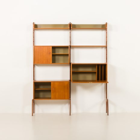 25089 Scandinavian vintage teak wall unit -Ergo- by John Texmon with a hidden desk, Norway 1960s-8 25089 Scandinavian vintage teak wall unit -Ergo- by John Texmon with a hidden desk, Norway 1960s-8