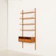 25091 Poul Cadovius entry teak wall unit with a console for Cado, 1960s-3