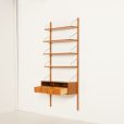 25091 Poul Cadovius entry teak wall unit with a console for Cado, 1960s-5