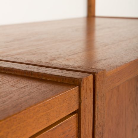 25092 Preben Sorensen PS System three bay teak wall unit, Randers, Denmark 1960s-13 25092 Preben Sorensen PS System three bay teak wall unit, Randers, Denmark 1960s-13