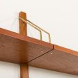 25092 Preben Sorensen PS System three bay teak wall unit, Randers, Denmark 1960s-14
