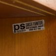 25092 Preben Sorensen PS System three bay teak wall unit, Randers, Denmark 1960s-19