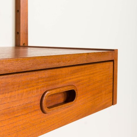 25093 Danish teak wall unit with a console in a stye of Poul Cadovius, 1960s-12 25093 Danish teak wall unit with a console in a stye of Poul Cadovius, 1960s-12