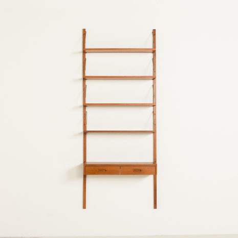 25093 Danish teak wall unit with a console in a stye of Poul Cadovius, 1960s-5 25093 Danish teak wall unit with a console in a stye of Poul Cadovius, 1960s-5