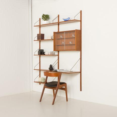 25094 Preben Sorensen PS Systemt home office wall unit in teak, 1960s-2 25094 Preben Sorensen PS Systemt home office wall unit in teak, 1960s-2