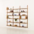 Danish mid century renovated teak modular shelving unit in the style of Poul Cadovius