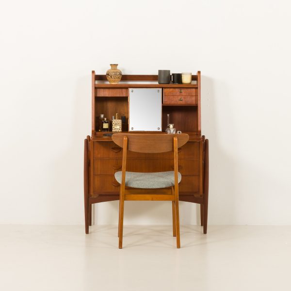 Duński sekretarzyk vintage z drewna tekowego, przypisywany do  Poul Volther, lata 60.