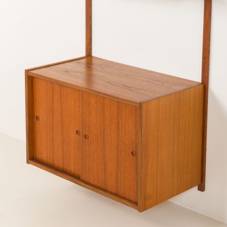 25132 Preben Sorensen, PS System one bay wall unit in teak, Randers, Denmark, 1960s-10 25132 Preben Sorensen, PS System one bay wall unit in teak, Randers, Denmark, 1960s-10