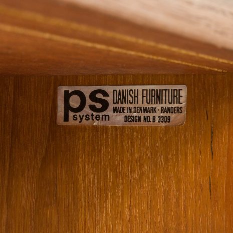 25132 Preben Sorensen, PS System one bay wall unit in teak, Randers, Denmark, 1960s-15 25132 Preben Sorensen, PS System one bay wall unit in teak, Randers, Denmark, 1960s-15