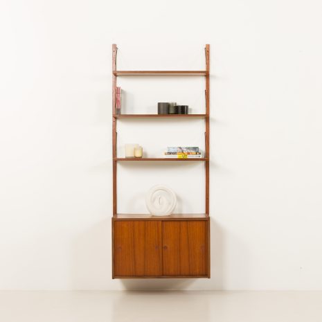 Preben Sorensen, PS System one bay wall unit in teak, Randers, Denmark, 1960s