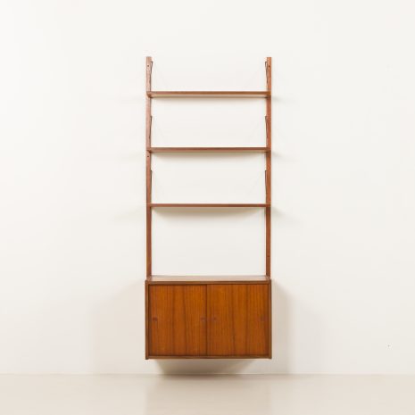 25132 Preben Sorensen, PS System one bay wall unit in teak, Randers, Denmark, 1960s-9 25132 Preben Sorensen, PS System one bay wall unit in teak, Randers, Denmark, 1960s-9