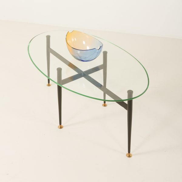 Italian mid century glass coffee table in the style of Gio Ponti, 1950s