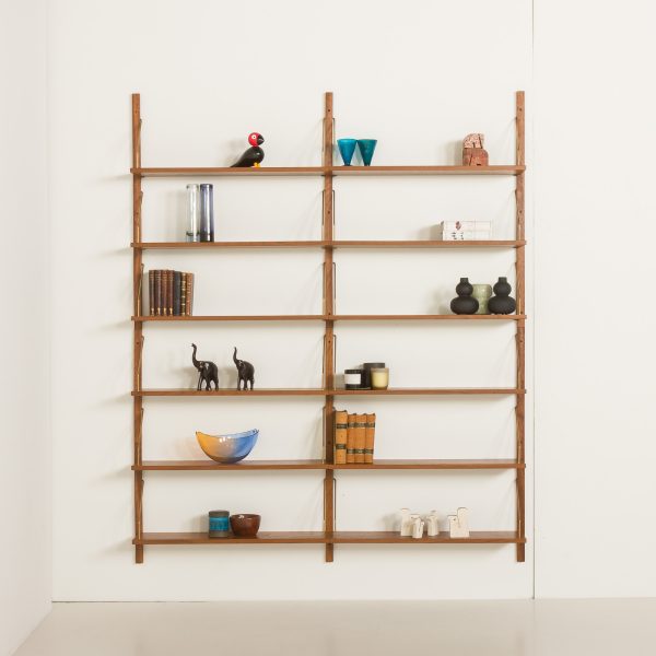 Danish mid century modern renovated teak shelving unit in the style of Poul Cadovius, 1970s