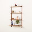 25253 Danish mid century teak shelving unit, set of 4 shelves ,1960s-2