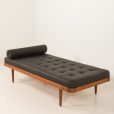 25063 Danish teak daybed in black leather - mid century modern - 1960s-11