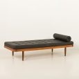 25063 Danish teak daybed in black leather - mid century modern - 1960s-3
