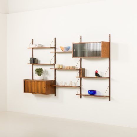 25074 Preben Sorensen three-bay rosewood shelving unit, Denmark, 1960s-2 25074 Preben Sorensen three-bay rosewood shelving unit, Denmark, 1960s-2