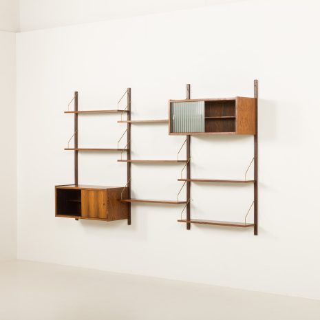 25074 Preben Sorensen three-bay rosewood shelving unit, Denmark, 1960s-4 25074 Preben Sorensen three-bay rosewood shelving unit, Denmark, 1960s-4