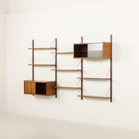 25074 Preben Sorensen three-bay rosewood shelving unit, Denmark, 1960s-5 25074 Preben Sorensen three-bay rosewood shelving unit, Denmark, 1960s-5