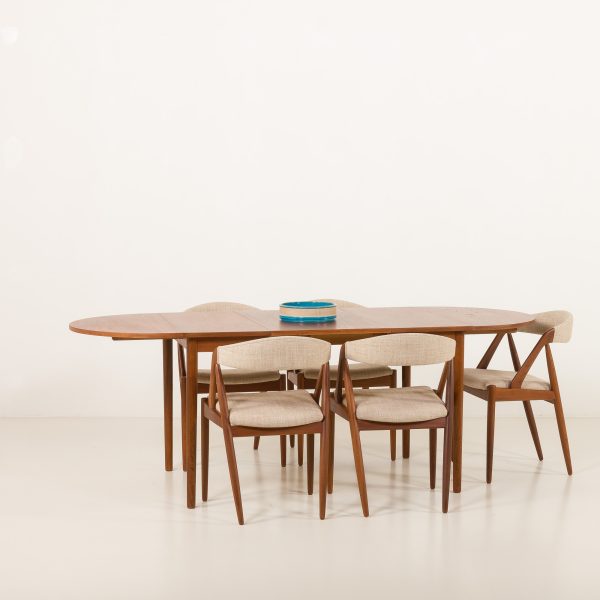 Danish vintage teak drop leaf table, 1960s