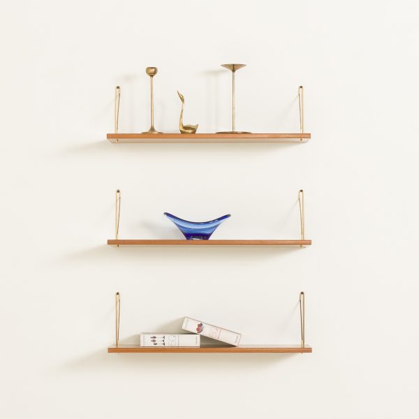 Danish vintage teak floating shelves, set of 3 , 1960s