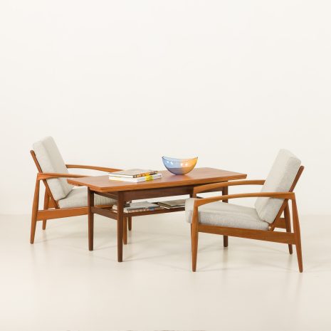 Vintage elevator teak table attr. to Kai Kristiansen, 1960s