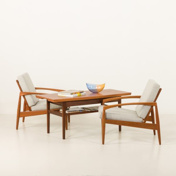 Vintage elevator teak table attr. to Kai Kristiansen, 1960s